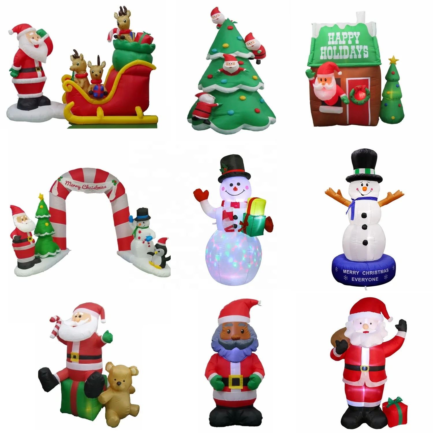 Ourwarm Outdoor Led Blow Up Custom Yard Decoration Polar Bear Christmas Inflatable with Led Light