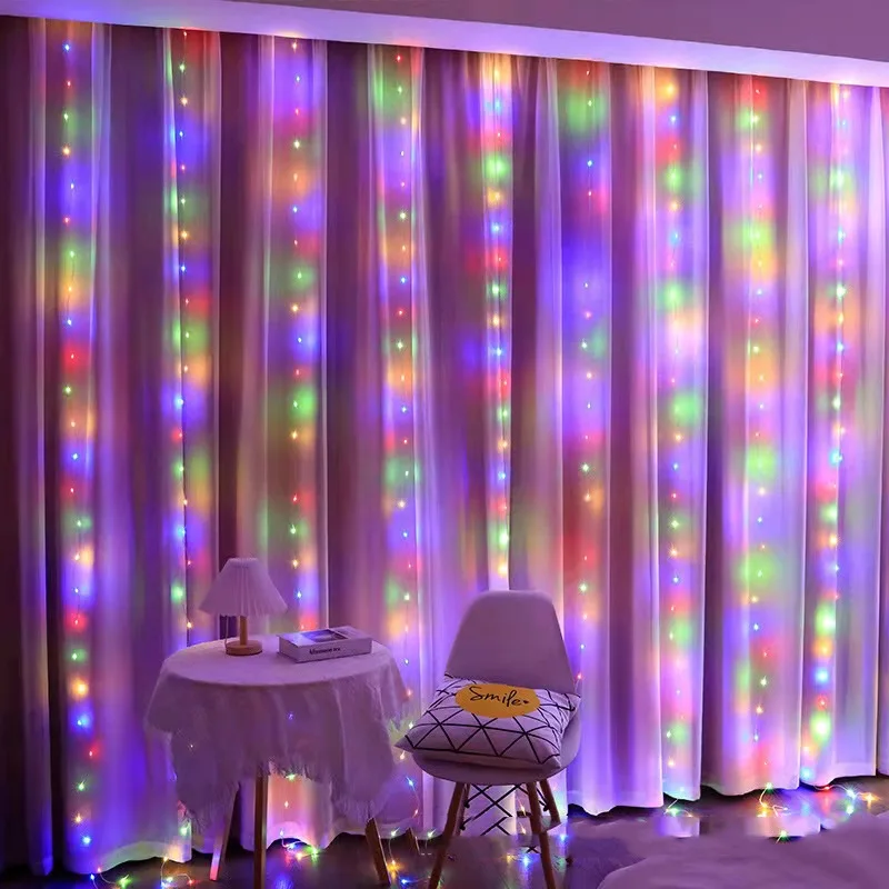 304 LEDs Window Curtain Fairy Led Lights for Bedroom Wall Wedding Decorate String Lights