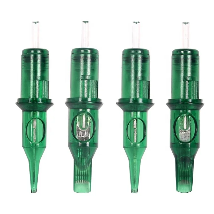 Factory Price Premium Tight Needle Tattoo & Safety Membrane Disposable LBB Green Permanent Makeup Tattoo Needle Cartridges