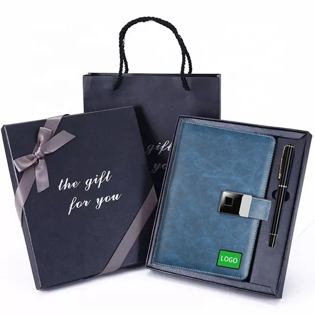 Беспроводное зарядное устройство на заказ замок для отпечатков пальцев умный ноутбук подарочный набор кожаный ежедневник планировщик записная книжка 10000 мАч внешний аккумулятор