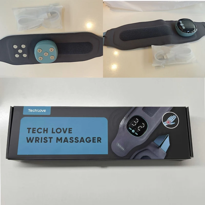 Tech Love Portable EMS Wrist Guard with Infrared Heat and Vibration Therapy for Improved Mobility