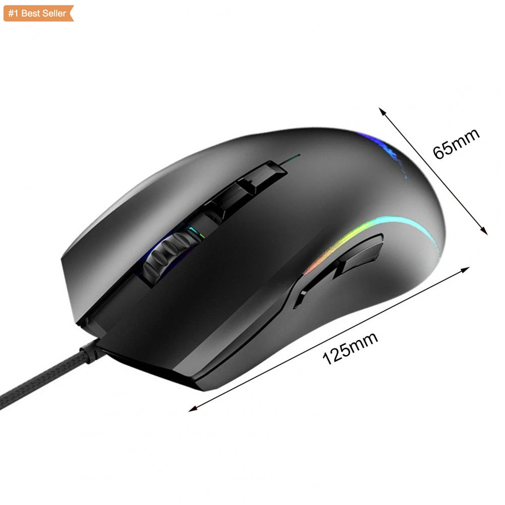 Wired Mouse Quick Response Plug Play RGB Light 7200 DPI Windows 7/8/10 for Windows Vista and for Windows XP Wi Gaming Mouse