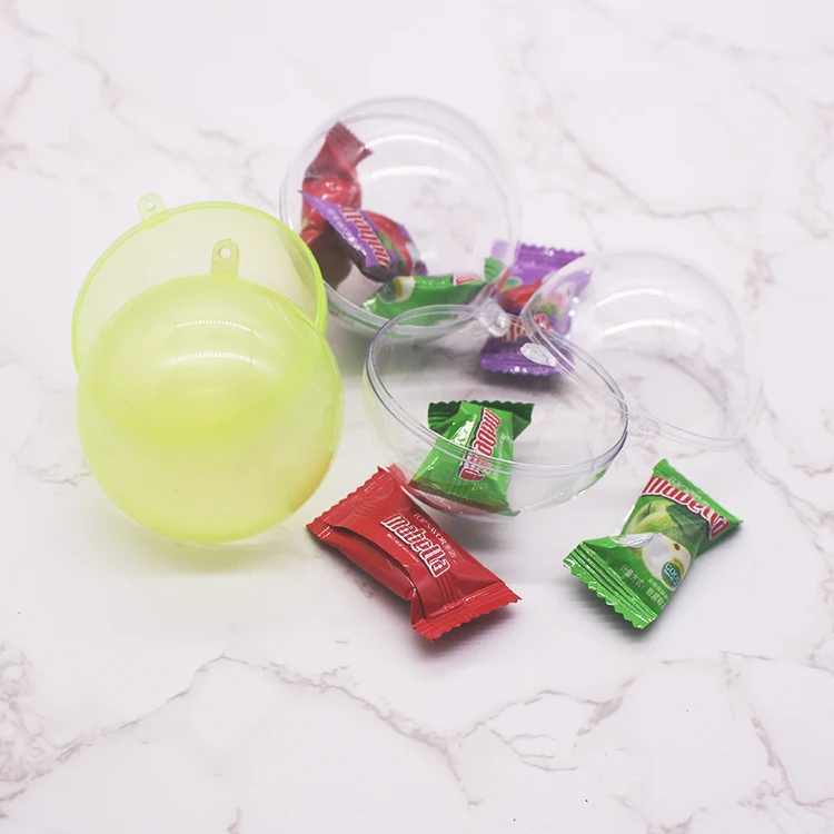 Wedding Christmas Chocolate Gift Box Lid Round Clear Ball Sweet Plastic Candies Containers