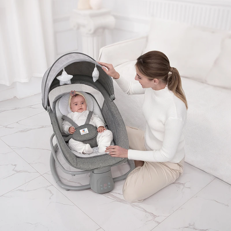New and updated Mastela Baby Bouncer 4 In 1multi function Musical Vibrating Electric Rocking Chair With Dining Plate