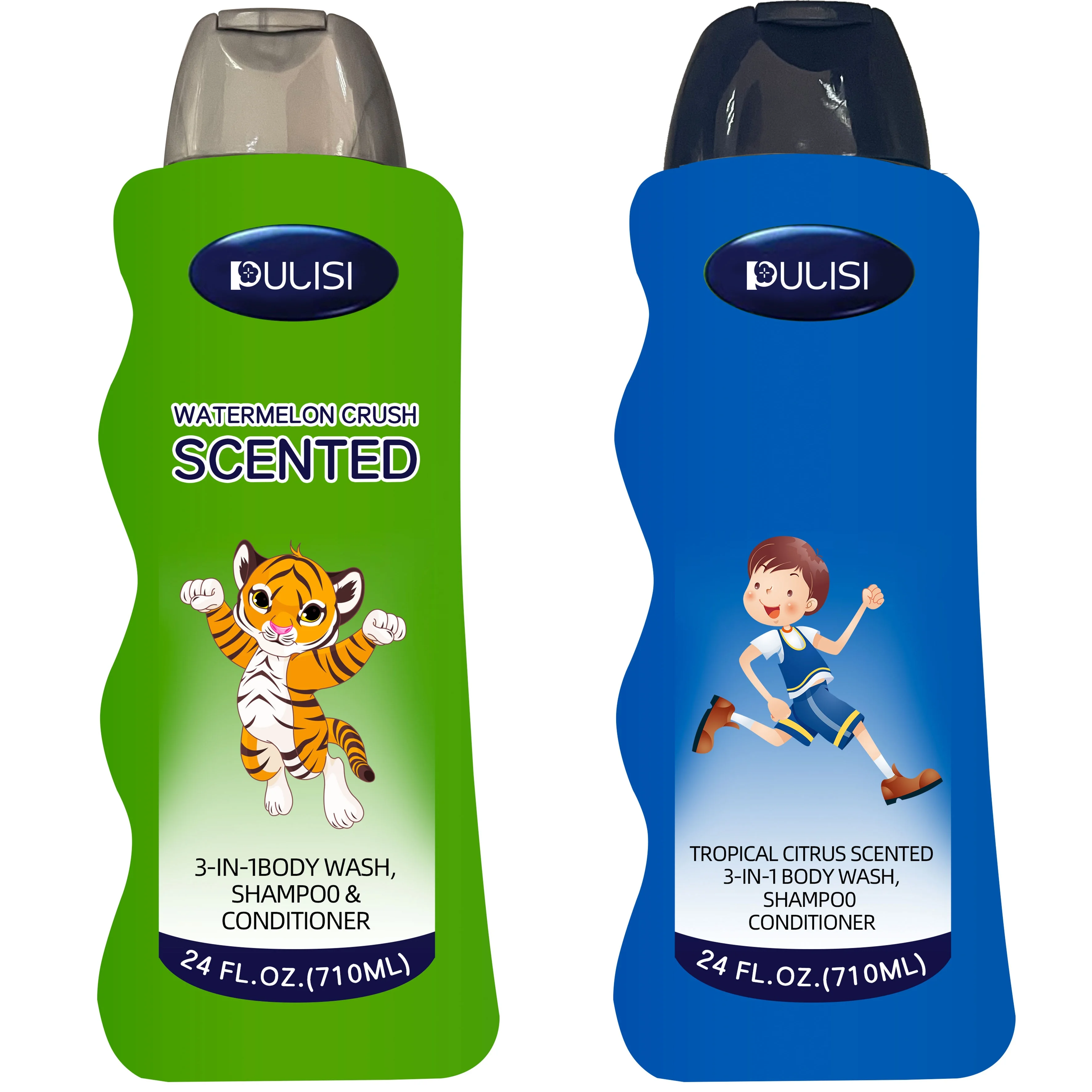 
 Оптовая продажа, 24 унции, для детей, 3 в 1, Без органического сульфата, средства для мытья тела/шампунь/кондиционер  