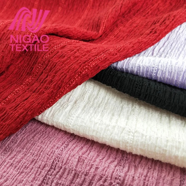 
New fashion stretch crepe stripe knit polyester chiffon crepe fabric for women dress 