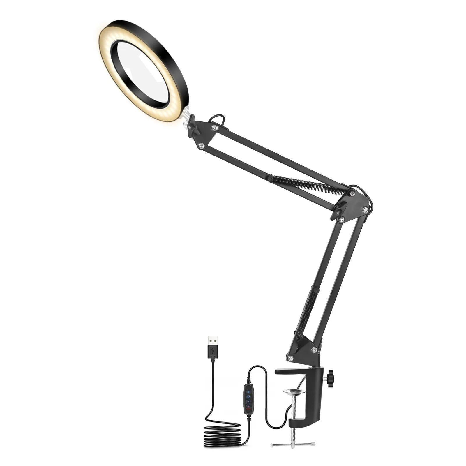 Salon-specific table lamp LED magnifying lamp with clip suitable for manicure eyebrow tattoo and eyelash extensions