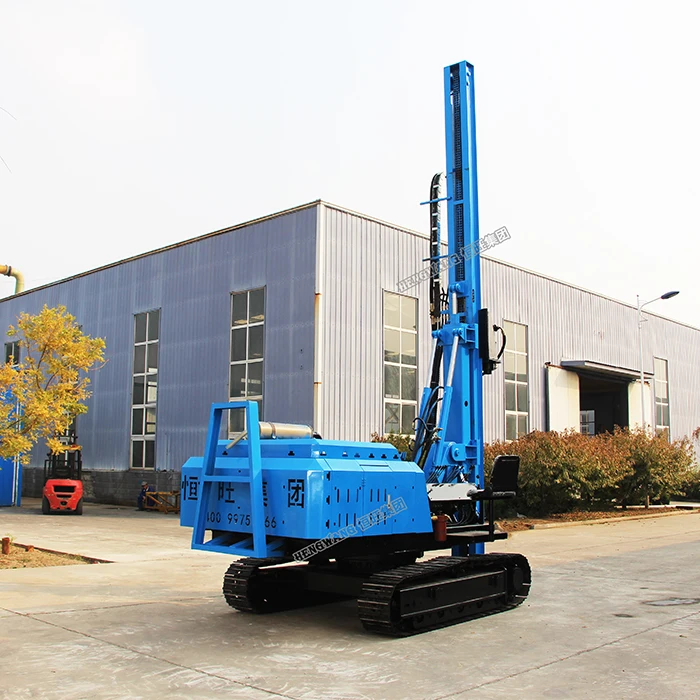 Solar pile driver for tractor ramming machine