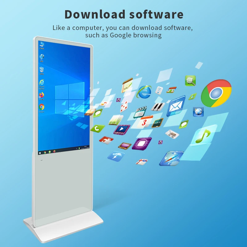 OEM Customized 43 50 65 55 inch Indoor Totem Touch Screen Vertical Digital Signage Lcd Floor Standing Advertising Display