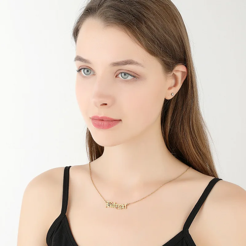 Fashion 18K Gold Plated Stainless Steel Horoscope Star Jewelry Pendant 12 Zodiac Sign Nameplate Zodiac Necklace