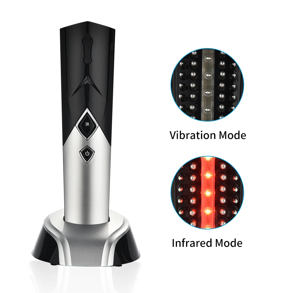  Stainless Led Infrared Light Therapy Scalp Massage Hair Care Regrowth Laser