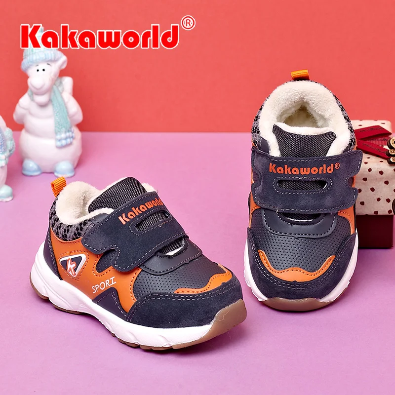 
Popular Colorful Kids Sneakers Winter Warm Kids Sports Shoes Girls Shoes Boys Shoes Berber Fleece Lining 