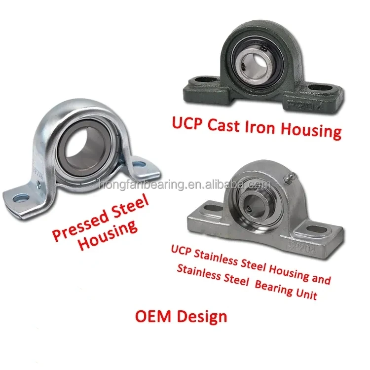Stainless Steel Pillow Block Ball Bearing UCP207 UCP205-16 UCP209 UCPA205 UCPA207 UCPH205 UCPH207-20 ucp Bearing Housing