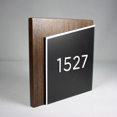 BOYANG Room Number Doorplate Braille Door Plate Signs for Office Hotel Apartment Door Sign