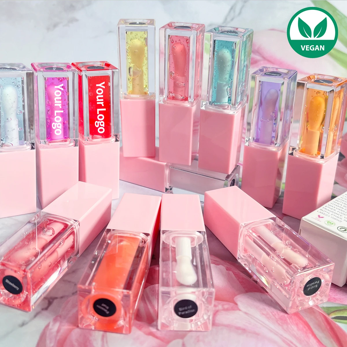 Wholesale vitamin e lip oil moisturizing vegan fruit oil private label lip gloss oil for lip care