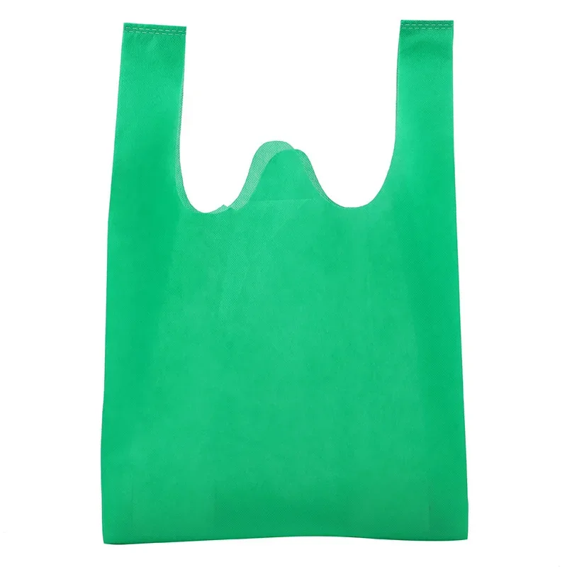 Supermarket Customized Printed Portable Plastic Shopping Bag Non Woven Vest Packaging