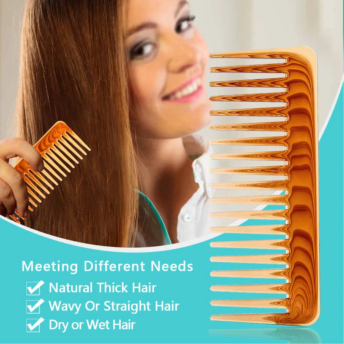 Anti-static Hair Styling Back Comb Large Teeth Wide Tooth Comb Oil Tip Large Knife Brush Hair Salons Use Wide Tooth Combs