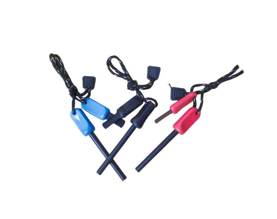 Black, blue, red, blue cheap camping fire starter camping fire steel for survival outdoor flint
