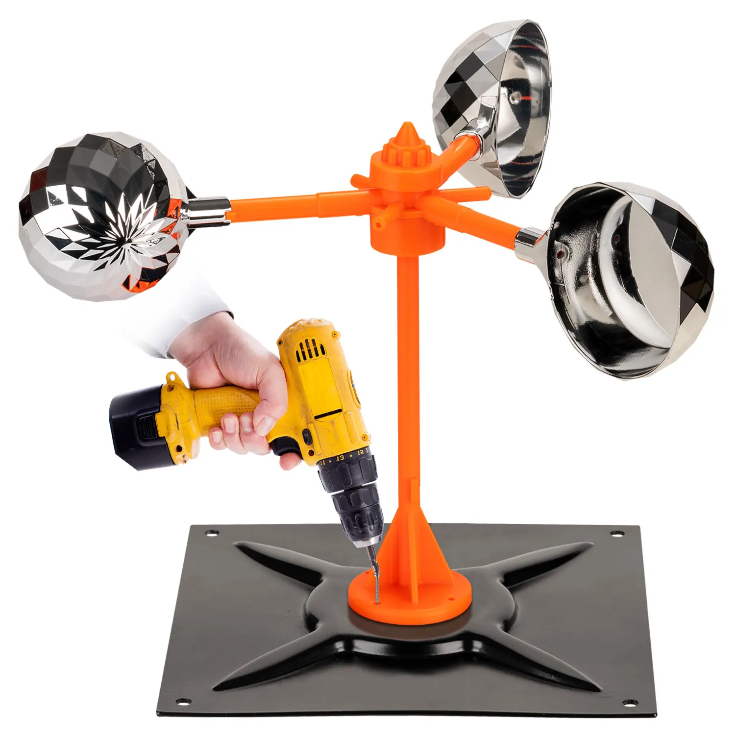 Qiao  Liang   Solar Power Birds Repeller Voice Scarer 360 Degree Rotary Repellents Crows Deterrent Orchard Patio Garden Pest Con