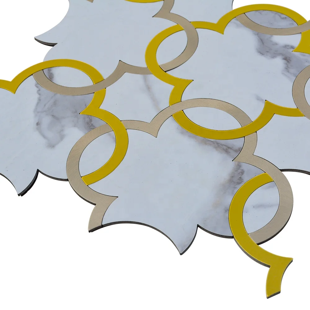 Irregular stone&aluminum peel and stick kitchen wall tiles for wall backsplash