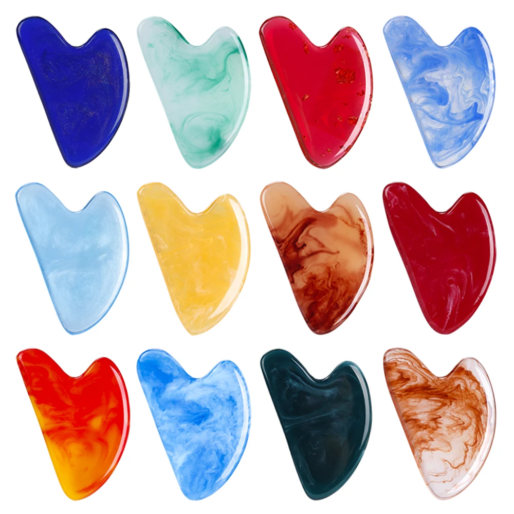 Resin Guasha Board Muscle Scraping Massage Face Body Gua Sha Anti-aging Massage Lymphatic Drainage Tool Scraping Board