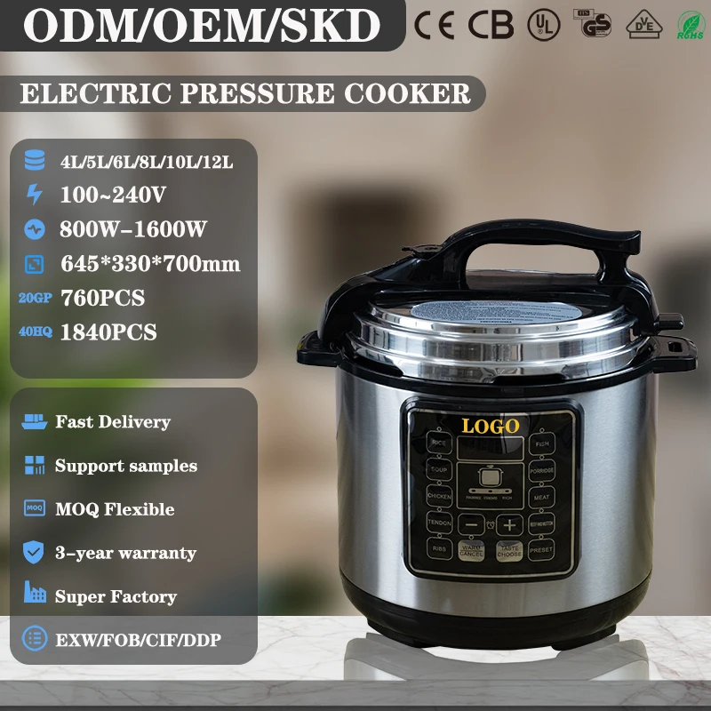 OEM/ODM 2024 stainless steel non stick hot sale Digital Electric Multi Cooker 5L 6L Electric Pressure Cooker