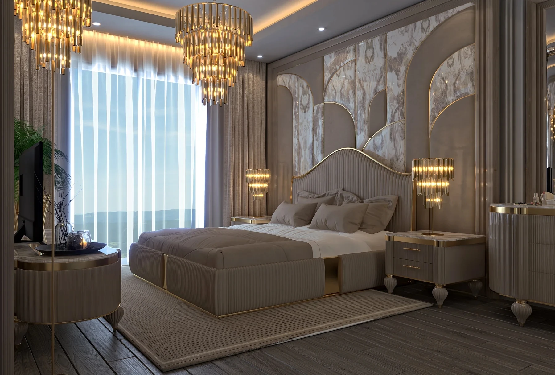 Wholesale hotel bedroom furniture set wooden king size double storage luxury fabric up-holstered beds