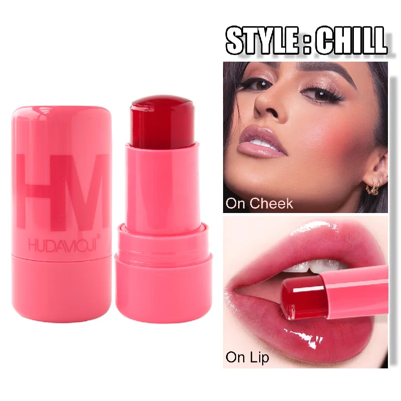 4 Color Multi Face Repairing Moisturizing Lip And Cheek Dual-Use Neutral Gel Blusher Stick Cooling Water Gel Tint