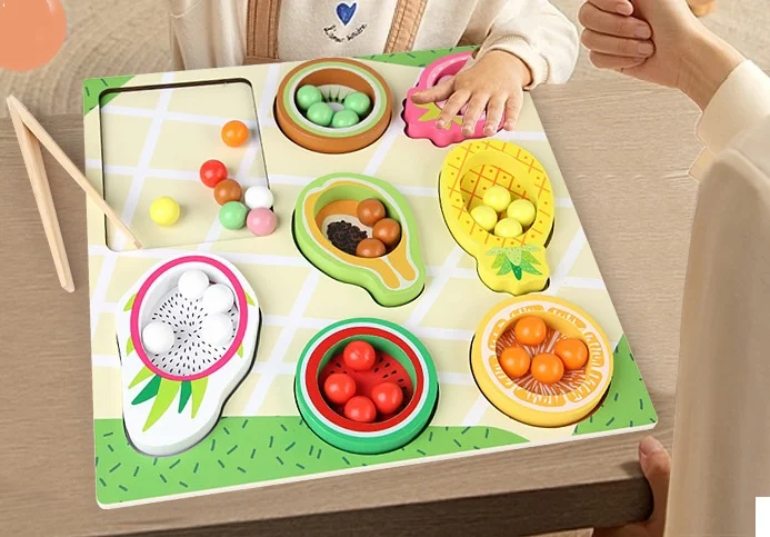 Montessori Educational Toy-Pinch the Beads Game Metal Toy Set for 2-4 Years 5-7 Years Packed in Color Box