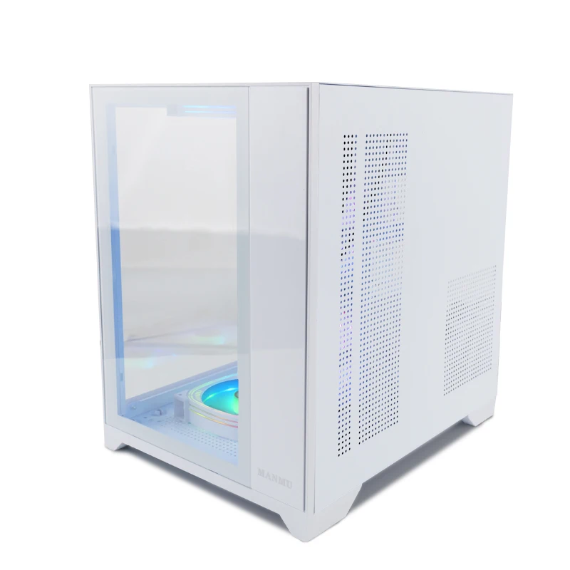 Choiyan Newest Gaming PC Case Aluminum ATX/M-ATX/ITX Desktop Computer Cases with Fan Cooler Audio Front Port and USB 3.0