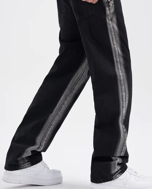 New Arrive Wholesale Men High Quality Black Casual Jeans Washed Straight Fashion Men Jeans