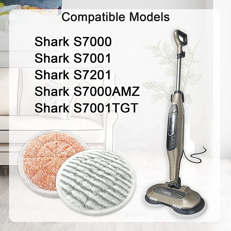 Household Portable 360 Rotating Mop Pad Compatible with Shark S7000 S7000AMZ S7001 S7001TGT Microfiber Steam Mop Cloth