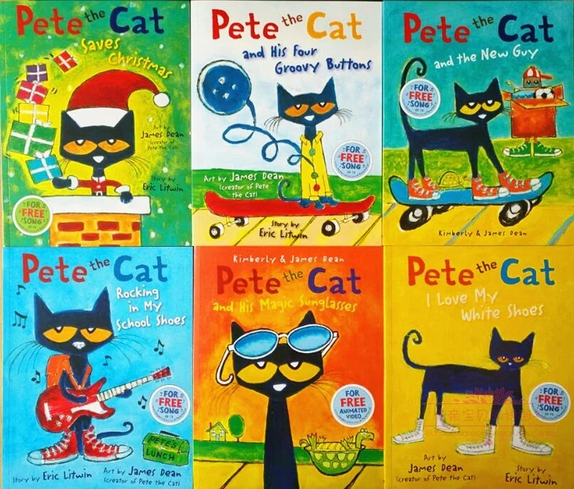  12 Book/Set I Can Read The Pete Cat English Picture Story Book Educactional Toys For Children Pocket Reading