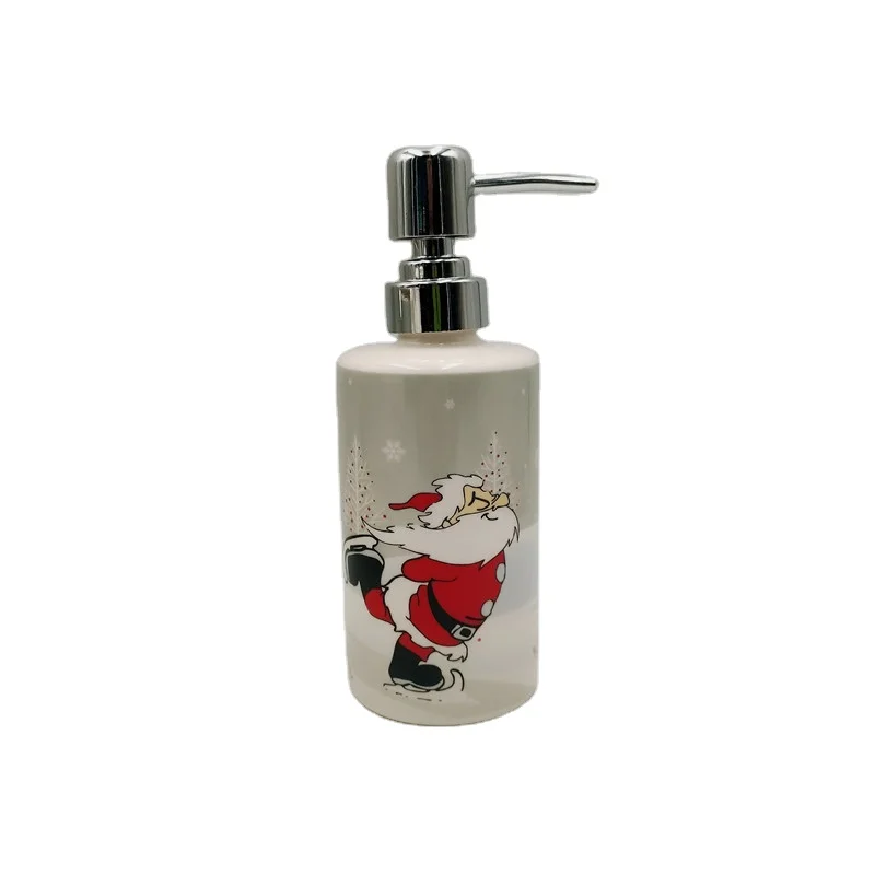 Custom logo christmas design hand wash liquid soap dispenser liquid bottles for wholesale