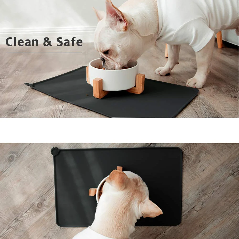 Large Non Slip Silicone Dog Cat Mat Pet Food Dog Bowl Mat for Food and Water