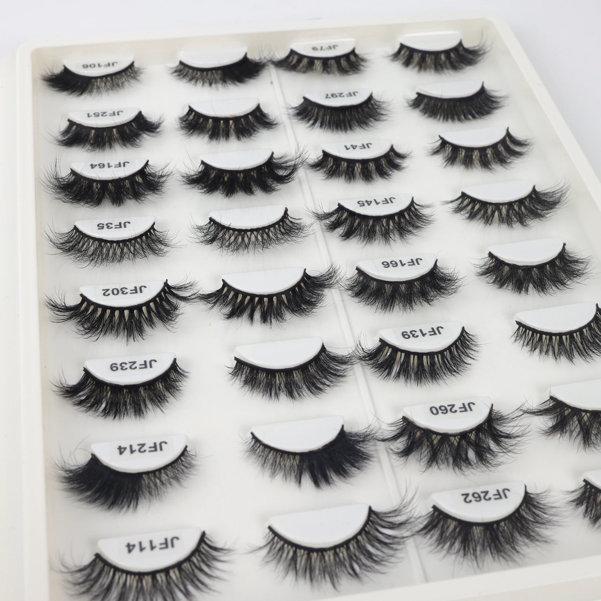 Natural eyelashes wholesale 5d fluffy full strip faux mink eyelashes black cotton band false eye lashes