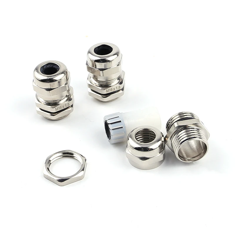 M16x1.5 4-8mm Explosion Proof Waterproof Flexible Fitting Thread Metal Nickel Plated Brass SS304 Stainless Steel Cable Gland