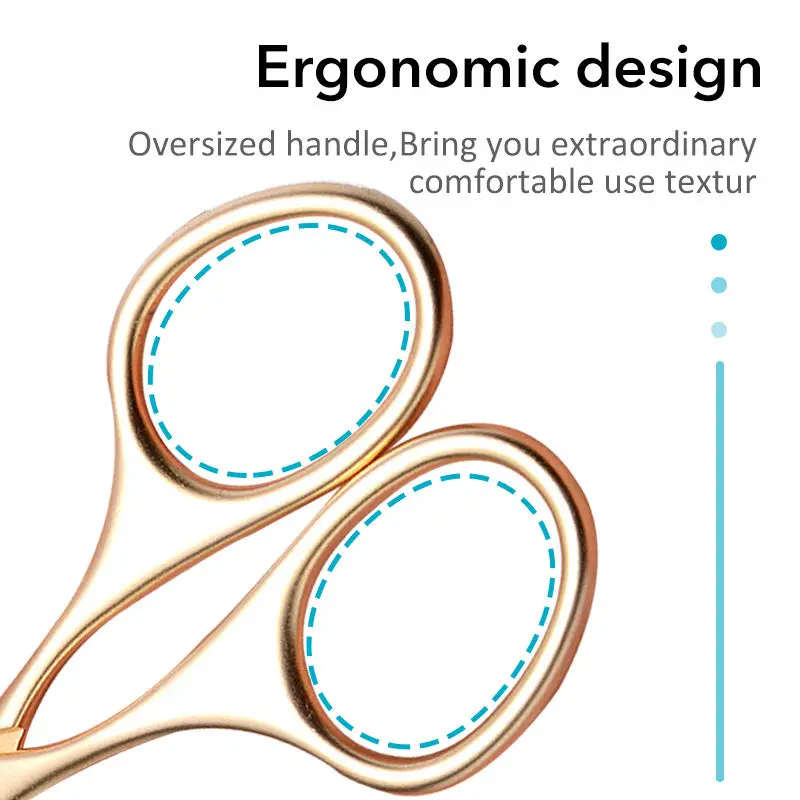 1PCS Professional Rounded Facial Nose Hair Scissors Stainless Steel Eyebrow Scissors Multifunctional Beauty Scissors