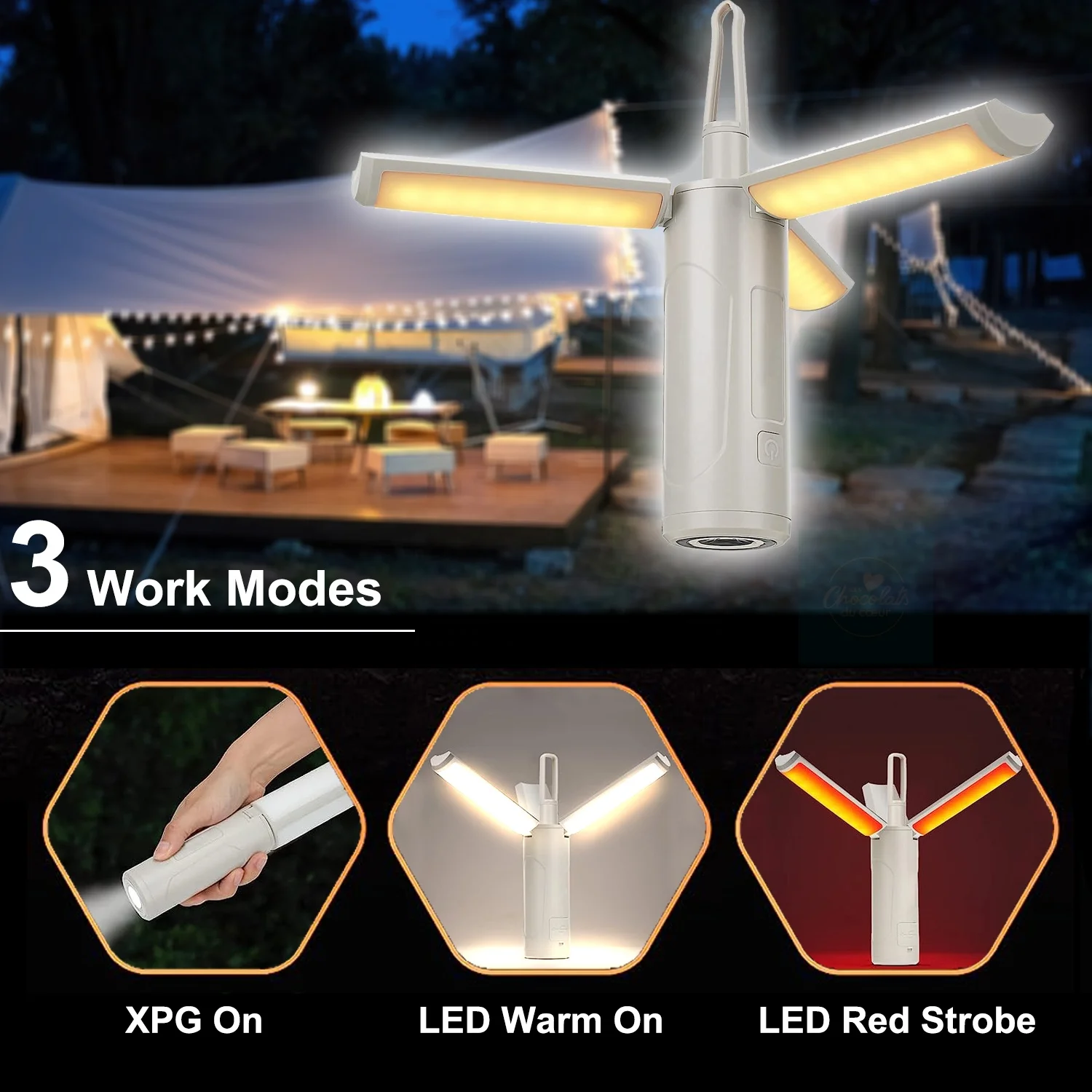 Camping Tent Light Rechargeable Outdoor Portable Hanging Led Torch Emergency Camping Lamp