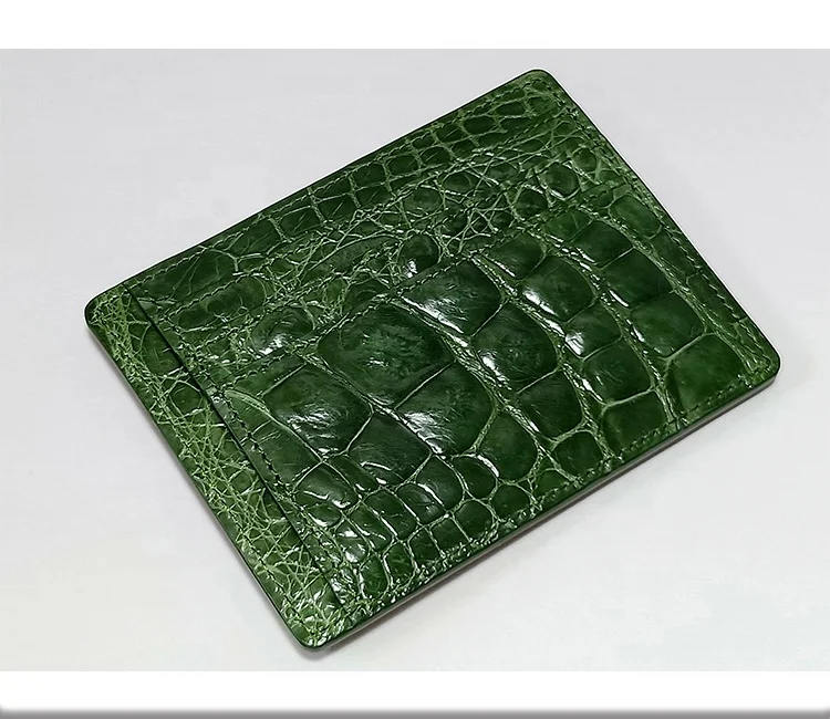Luxury genuine crocodile leather skin credit card holder