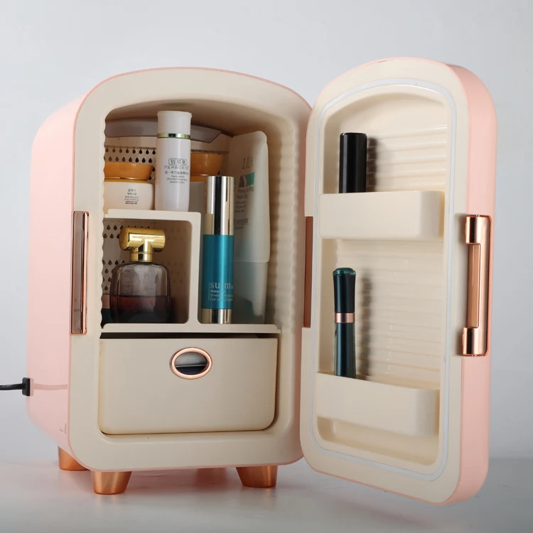 Home Mini 12v Cosmetic Cooler Fridge 7l Beauty Small Skincare Fridge Makeup Portable Refrigerator Mini Frigo With Mirror
