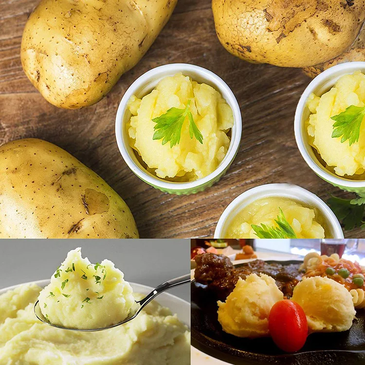 online Hot Sale Non-slip Silicone Grip  with 3 Interchangeable Fineness Discs Potato Ricer Masher Stainless Steel