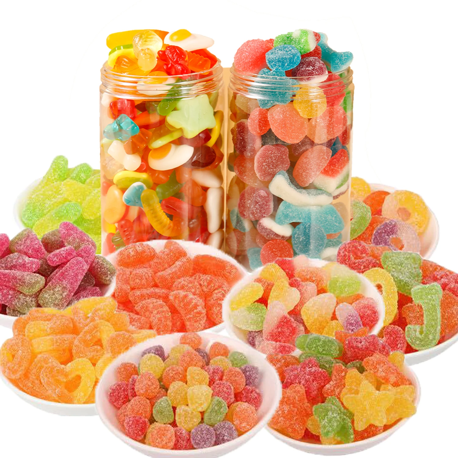 OEM Halal Certification Candy manufacturer low price wholesale Bulk fruit sour sweet flavour 3D Soft jelly candy gummies