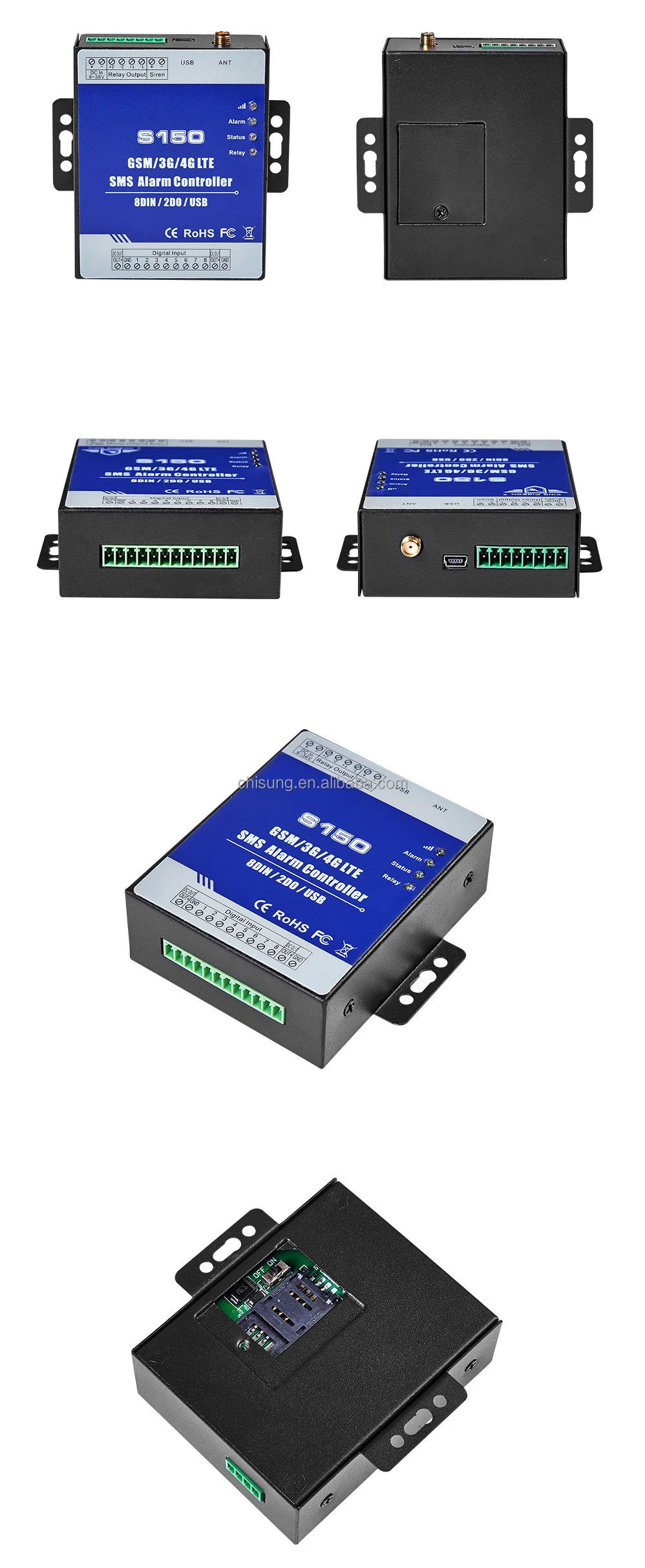 Smart S150 Model Hot Sale GSM Pump Level Real-time Monitoring Alarm 3V SMS Card 2 Relay Output GSM Relay Switch