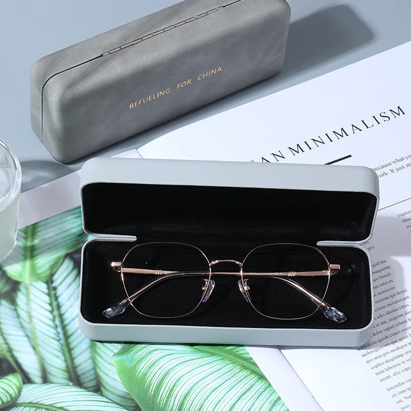  Exquisite fashionable leather glasses case custom logo storage