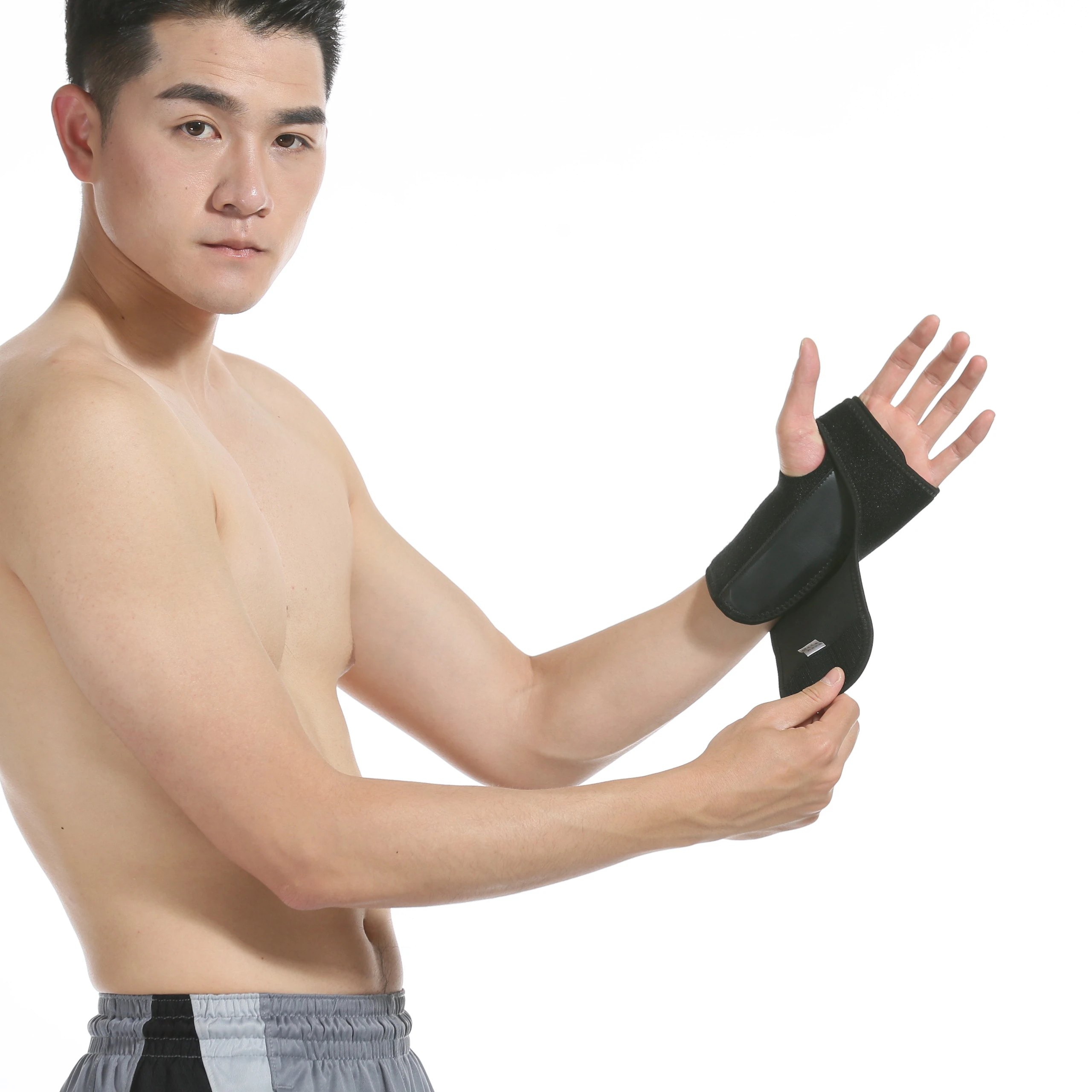 Custom logo comfortable removable steel wrist bands compression wrist splint support adjustable neoprene wrist brace