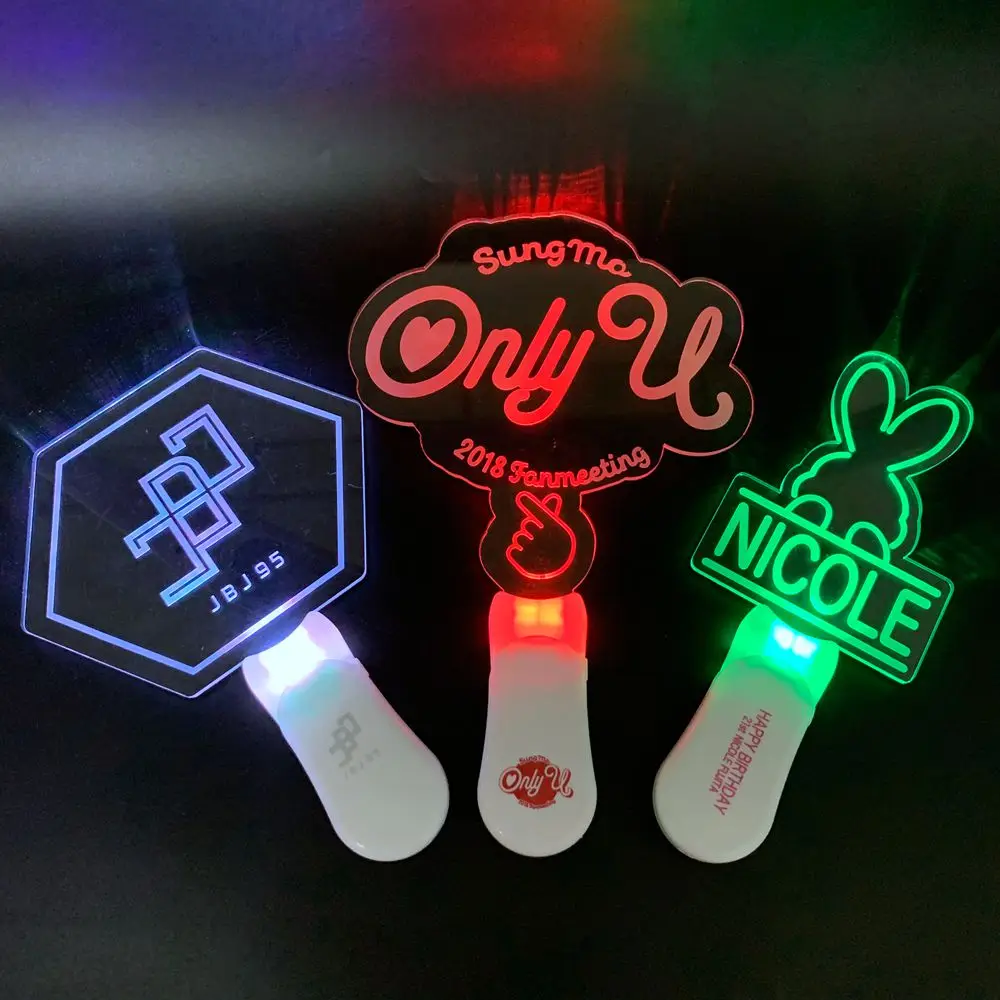 Richshining Custom Design Party Favor Programmable Light up Acrylic Stick 15 Colors Changing Concert Cheer for Fan