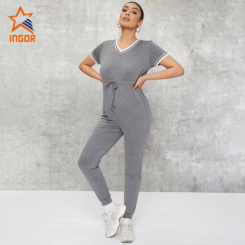 V-Neck Wholesale Maternity And Breastfeeding Clothes Yoga Jumpsuit Sport Wear