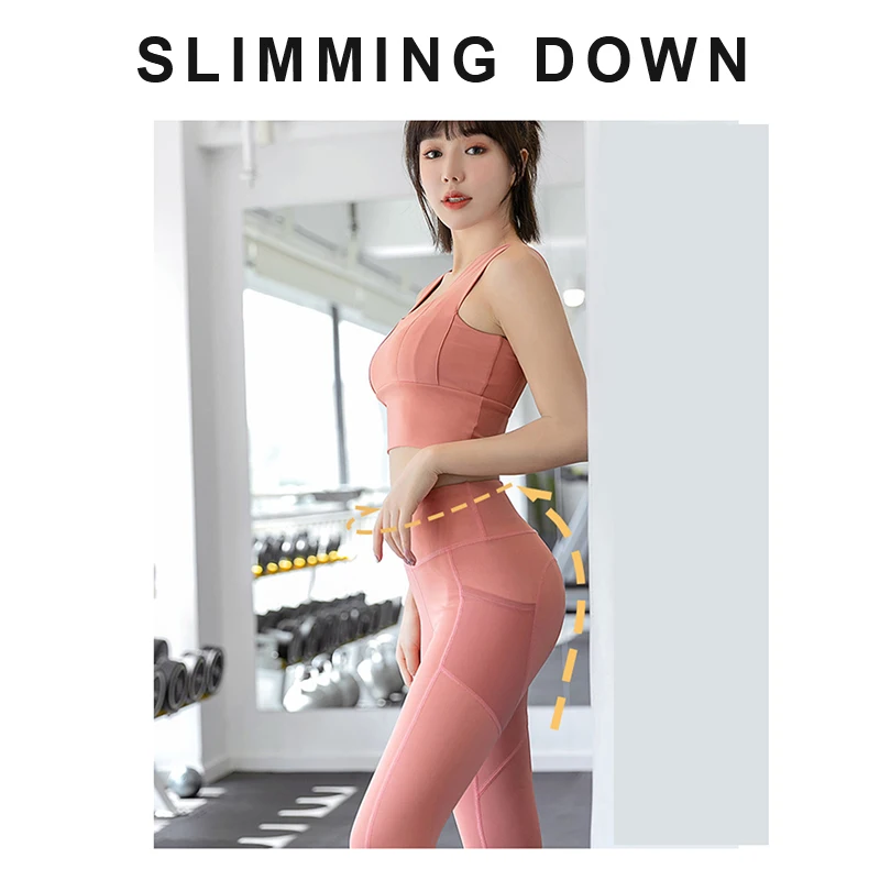 High Quality Exercise fitness running butt lift high waist stretch tight Yoga pants Leggings For Women With Mesh Pocket