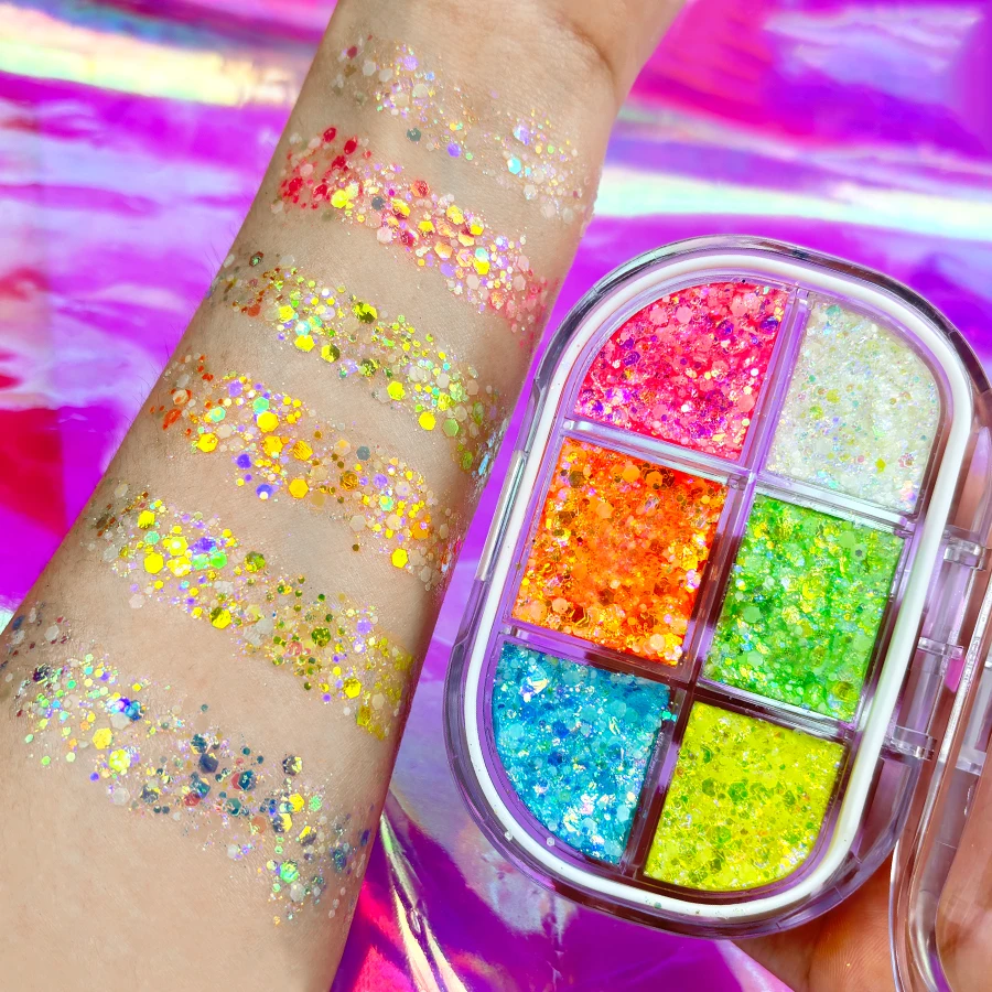 MLM Glitter Supplier Wholesale Best-Selling Private Label Eyeshadow Palette Highlighter Makeup Sparkle Gel